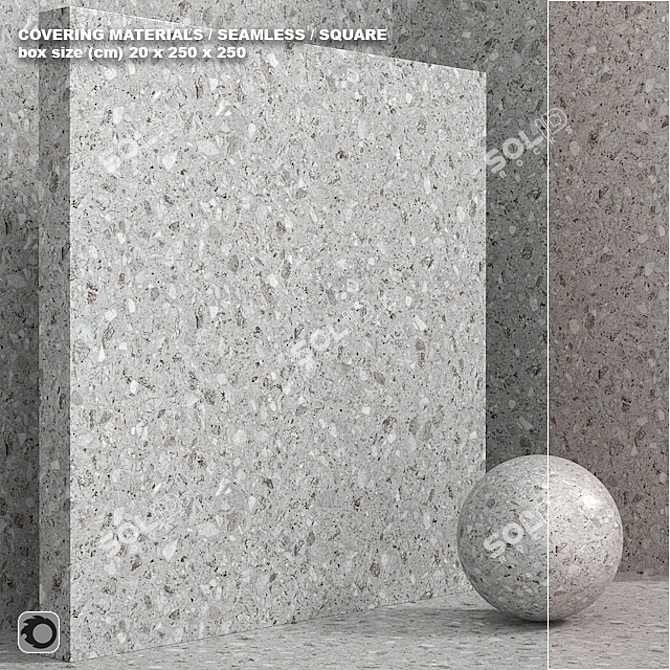 Title: Seamless Stone & Terrazzo Set - 122 Variations 3D model image 1