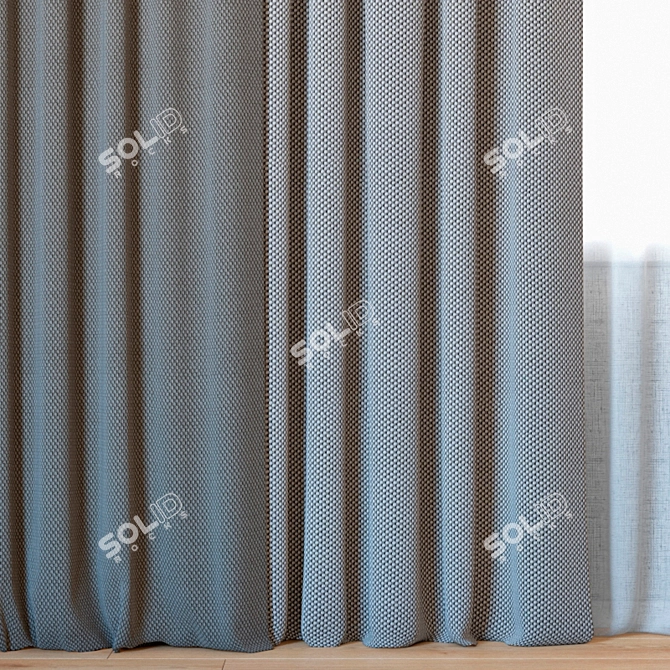 Sheer Elegance Curtains Set | ROHI Novum Tulle 3D model image 2