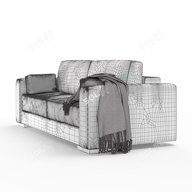 Greenwich Velvet Gray Sofa 3D model image 2