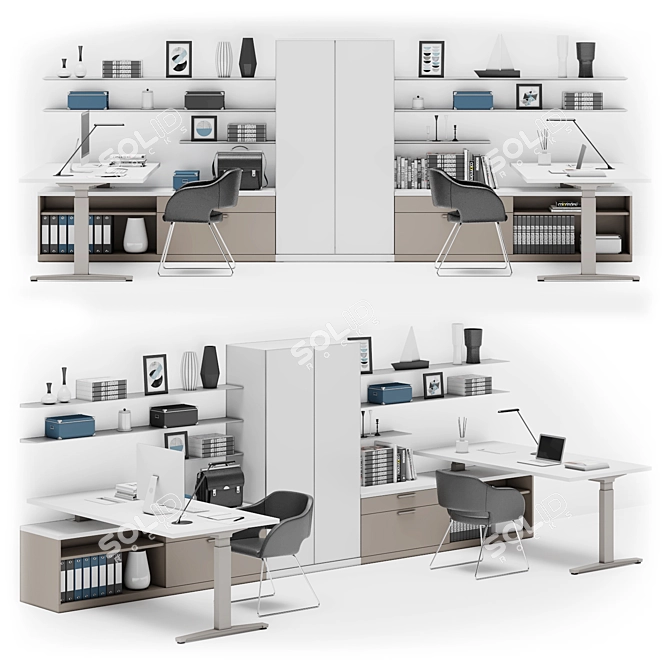 Canvas Private Office: Stylish and Functional Workspace 3D model image 1