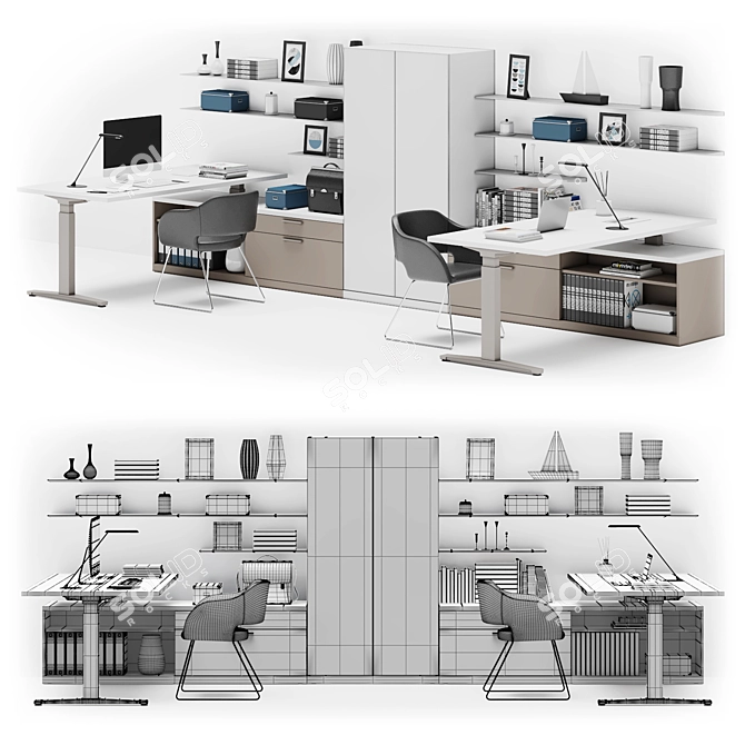 Canvas Private Office: Stylish and Functional Workspace 3D model image 2