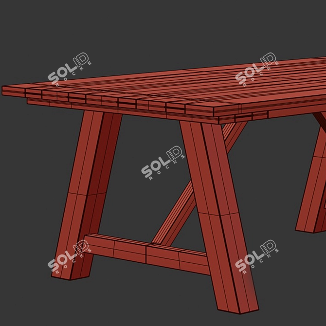 Elegant Castle Dining Table 3D model image 3