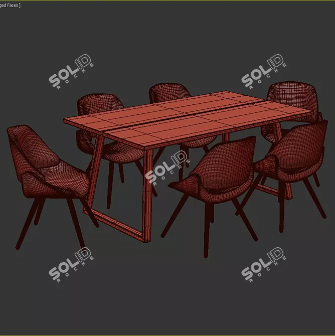 Hanrahan 7 Piece Dining Set:
"Elegant & Functional Dining Masterpiece 3D model image 3
