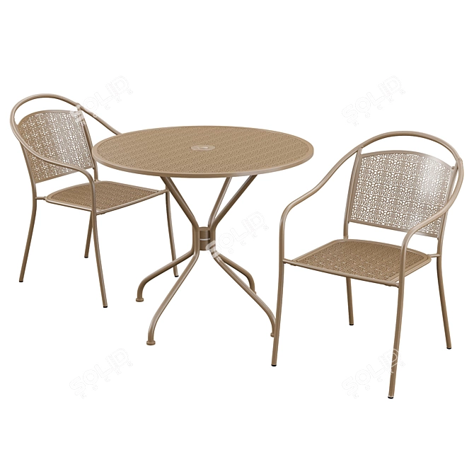 Gwyn 3-Piece Dining Set - Elegant and Compact 3D model image 2