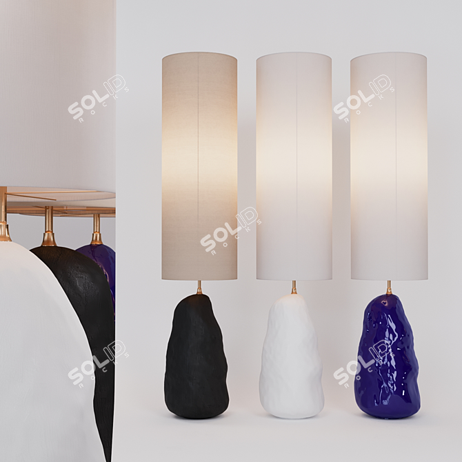 Elegant Ceramic Hebe Lamp Base 3D model image 1