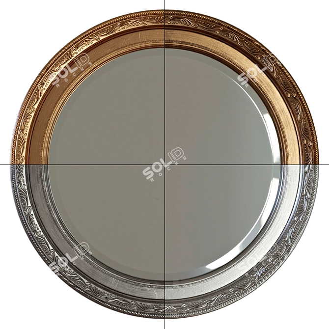 Elegant Round Mirror Frame 3D model image 2