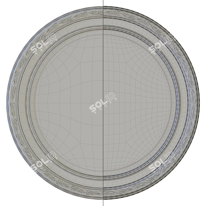 Elegant Round Mirror Frame 3D model image 3