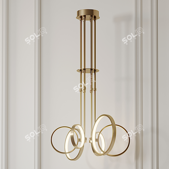 Bonham LED Large Chandelier: Stylish Illumination Statement 3D model image 1