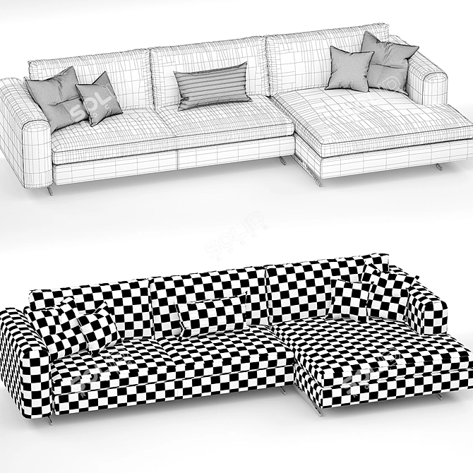 Sleek Arflex Lee Sofa 3D model image 3