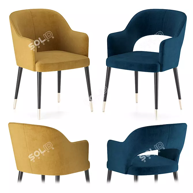 Elegant Gray & Tony Chair 3D model image 1