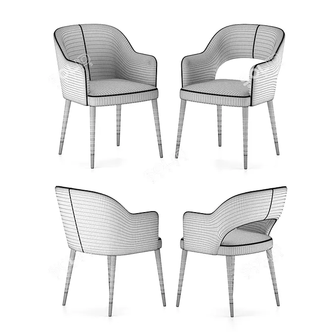 Elegant Gray & Tony Chair 3D model image 3