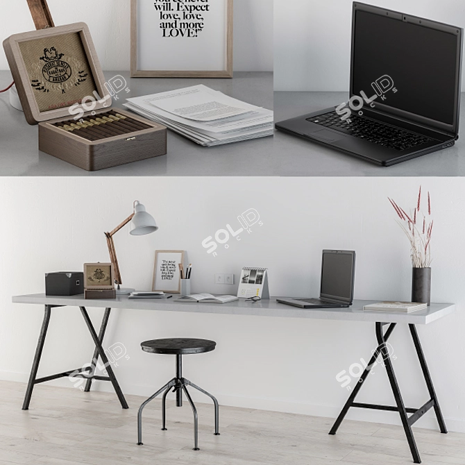 Modern Hybrid Workspace Solution 3D model image 1