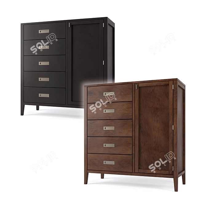 Modern Rustic Chest of Drawers 3D model image 1