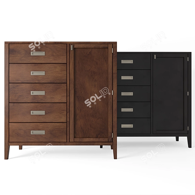 Modern Rustic Chest of Drawers 3D model image 2