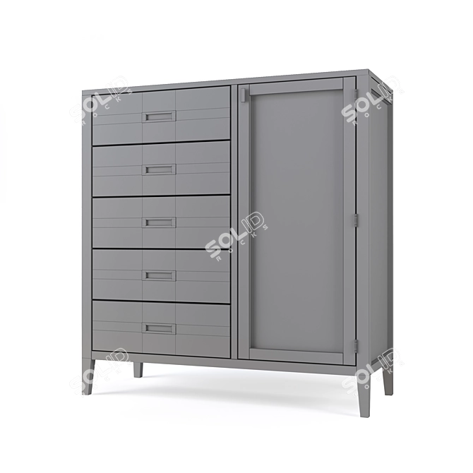 Modern Rustic Chest of Drawers 3D model image 3