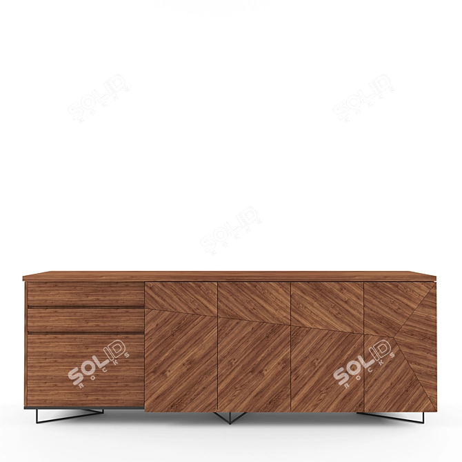 Elegant Executive Office Table 3D model image 2