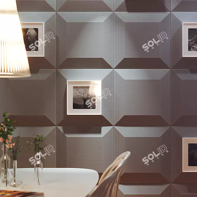 OM Gypsum 3D Panel CHOCO: Stylish Elegance for Your Space 3D model image 2