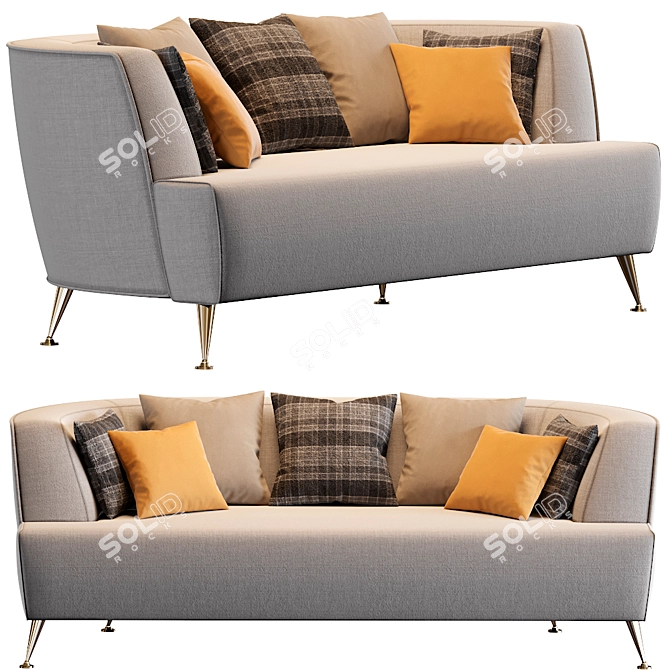 Luxe Lyon Sofa: Stylish Comfort for Your Home  3D model image 1