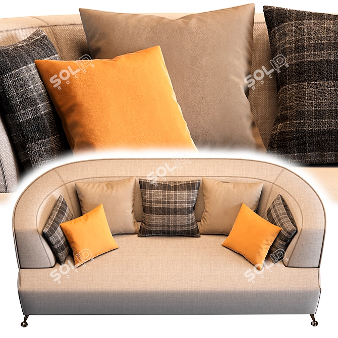Luxe Lyon Sofa: Stylish Comfort for Your Home  3D model image 2