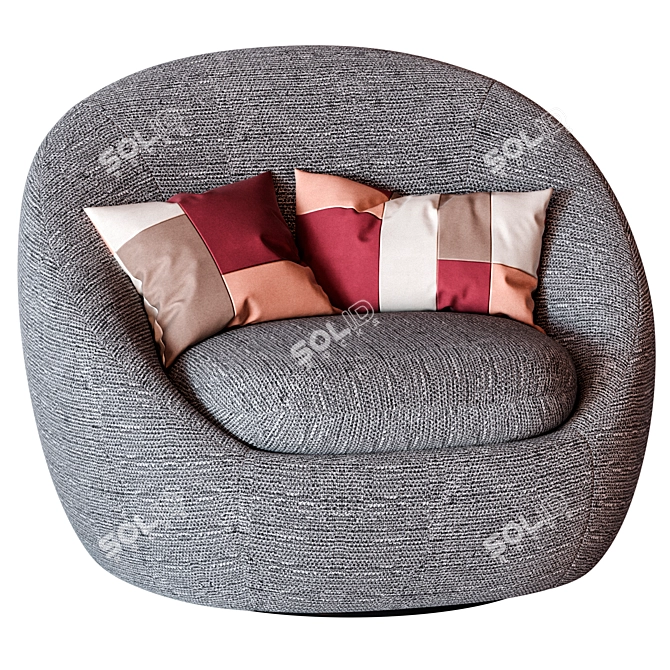 Title: West Elm Swivel Chair: Cozy Comfort 3D model image 1