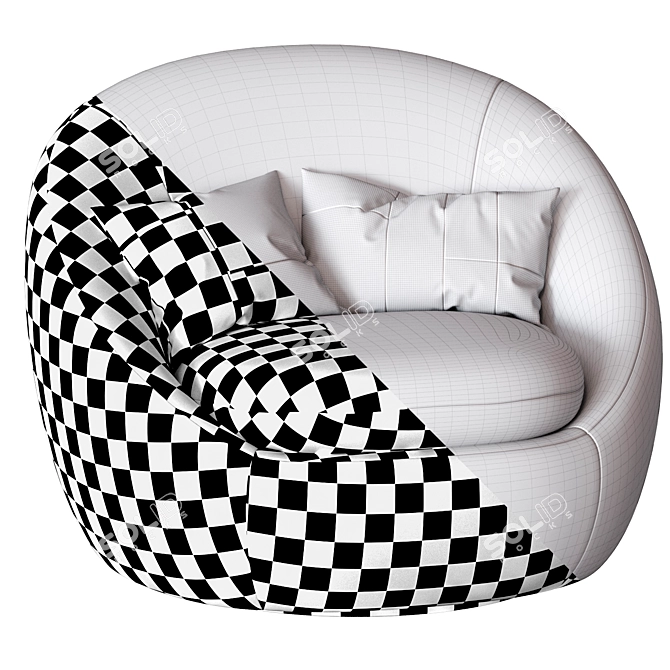 Title: West Elm Swivel Chair: Cozy Comfort 3D model image 3