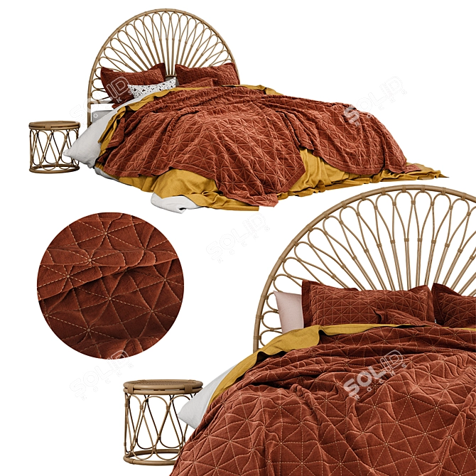 Adairs Sahara Linen Coverlet 3D model image 1