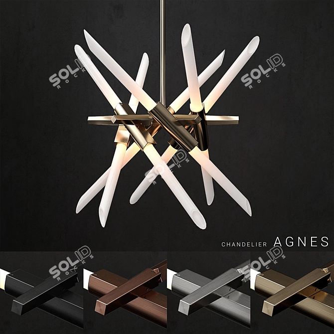 Agnes 12-Light Chandelier: Modern Elegance for Any Room 3D model image 1