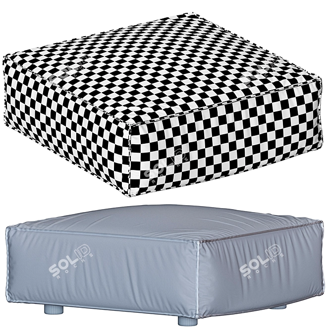 Modern Minimalist Porter Ottoman 3D model image 3