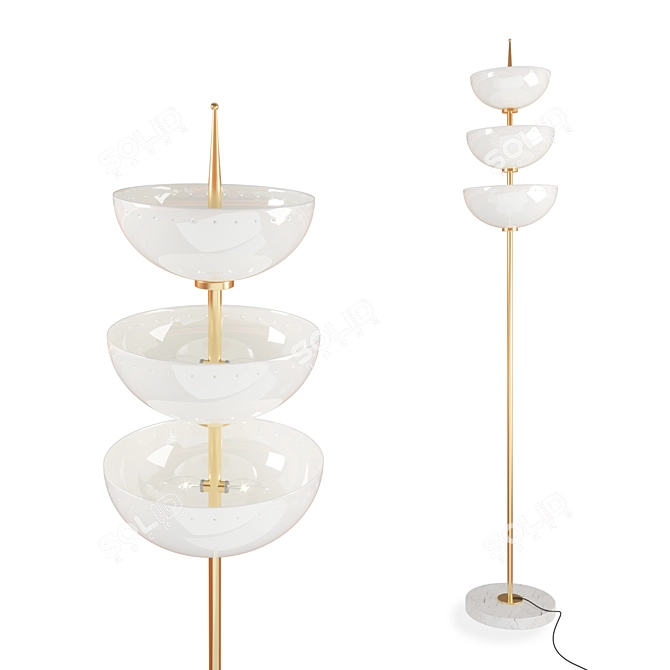 Elegant Lisbon Torchiere 3D model image 1