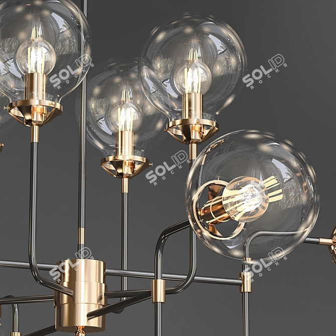 Lilly Pendant Light - Glass and Metal 3D model image 2