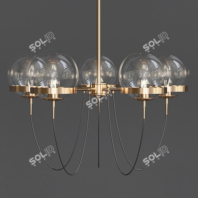 Lilly Loft Glass and Metal Chandelier 3D model image 1