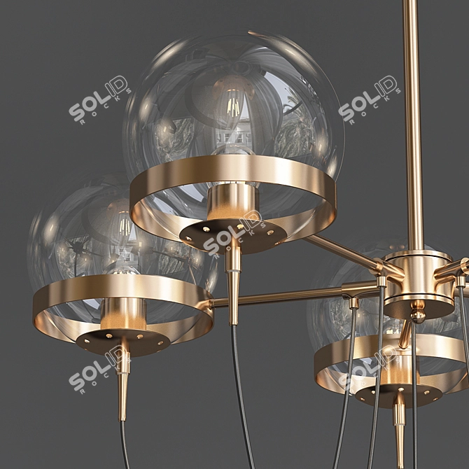 Lilly Loft Glass and Metal Chandelier 3D model image 2