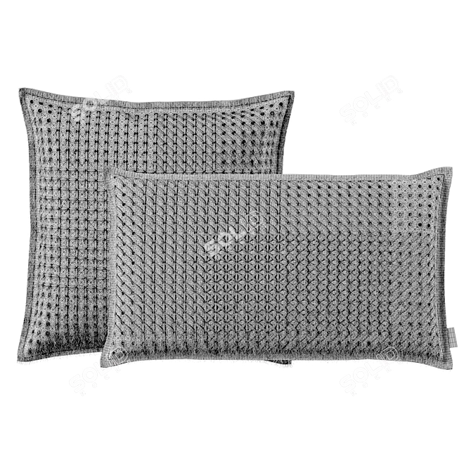 Canevas Geo Grey Rectangular Cushion 3D model image 3
