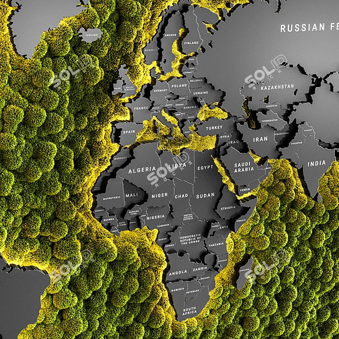 World Map Greenery: Illuminated Vertical Garden 3D model image 2