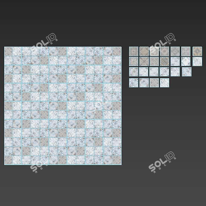 Kerama Marazzi Bario Decor Tiles 3D model image 3