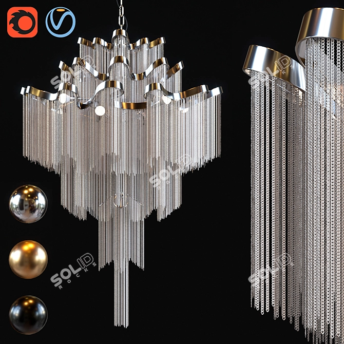 Exquisite Terzani Stream Chandelier 3D model image 1