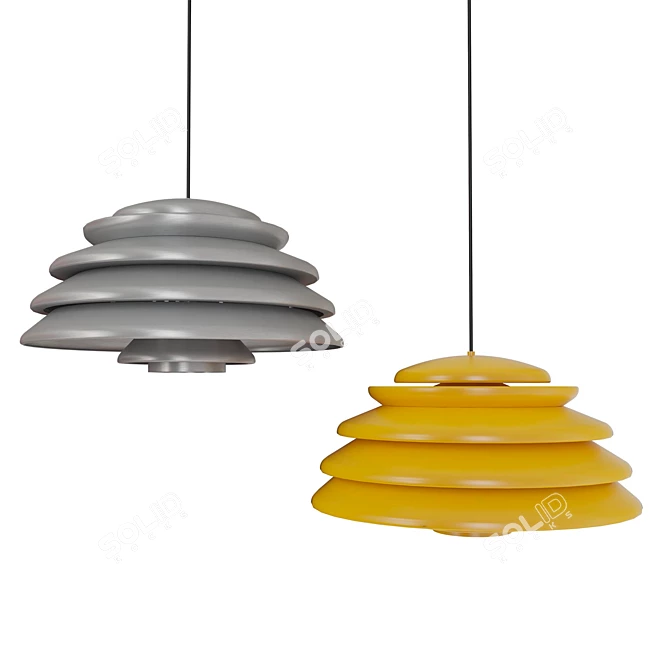 Sleek Hive Pendant Chandelier 3D model image 1