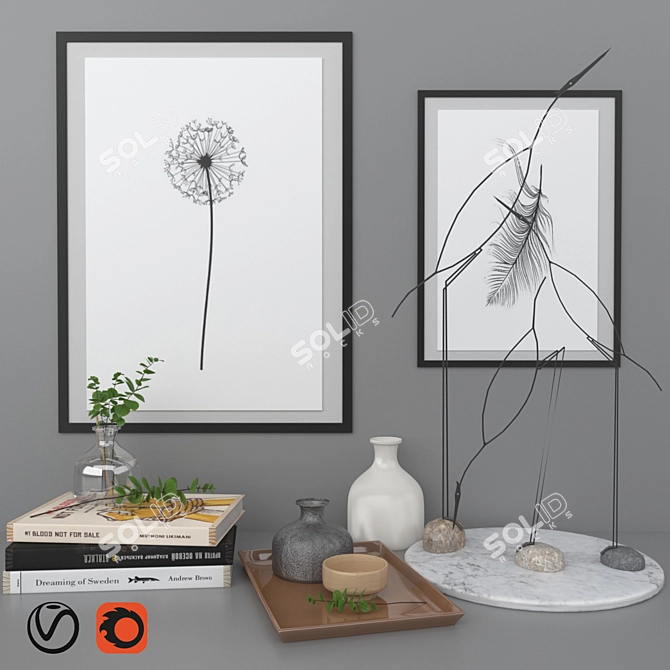 Avian Home Decor Set 3D model image 1