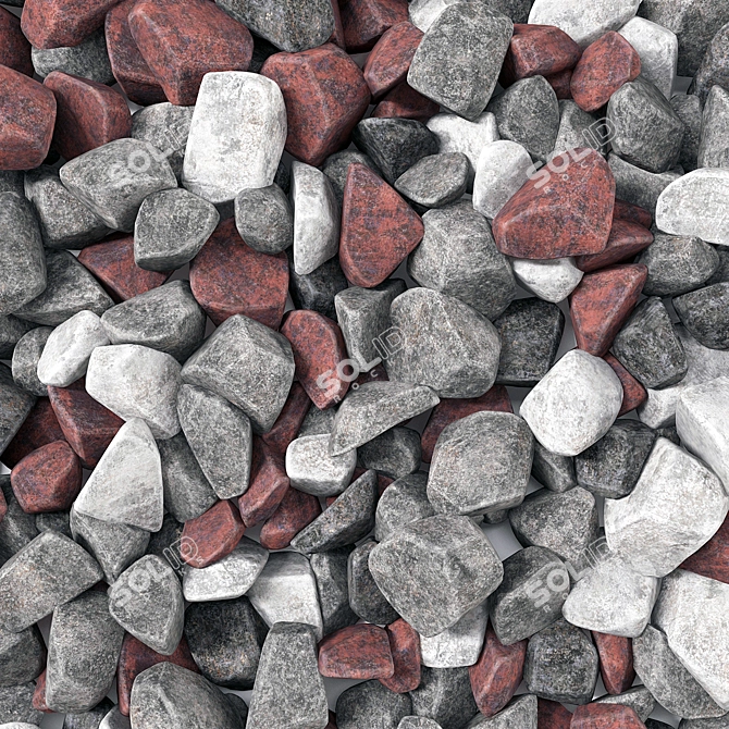 Rock Stone Splinter 3D Texture Pack 3D model image 1