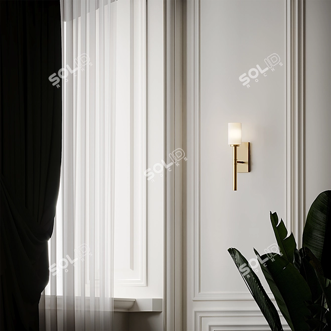 Darrell 1-Light Wall Sconce: Modern Elegance for Any Space 3D model image 4