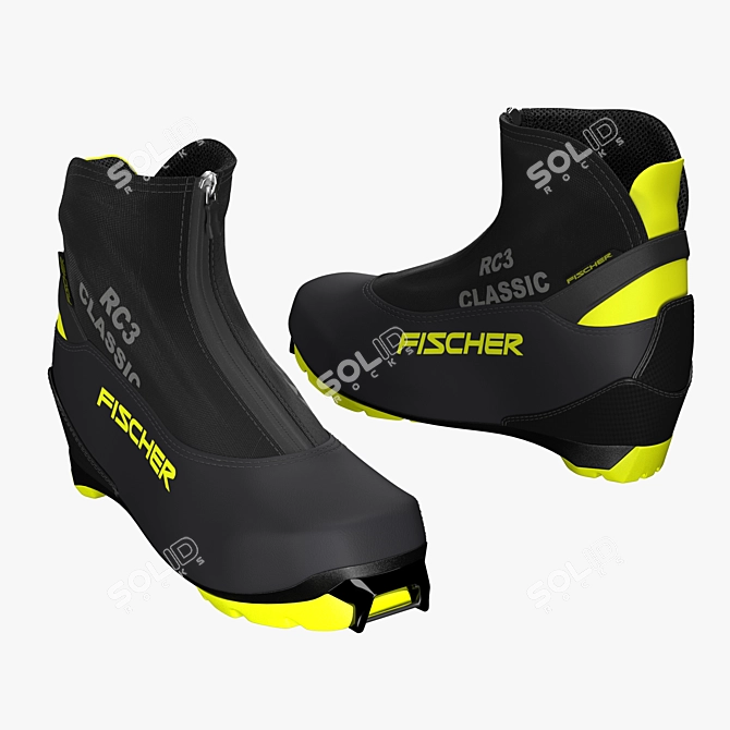 Fischer Twin Skin Ski Set 3D model image 2