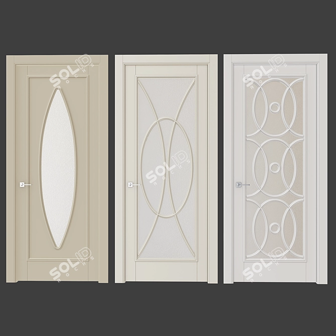 Elegant Classic Interior Doors 3D model image 1