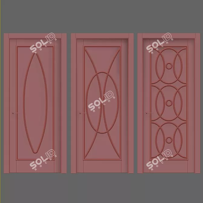 Elegant Classic Interior Doors 3D model image 2