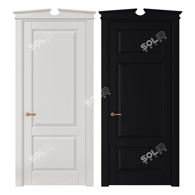 Elegant Classic Interior Doors 3D model image 1