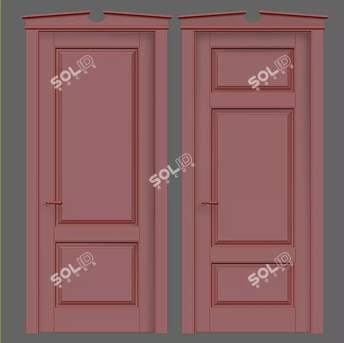 Elegant Classic Interior Doors 3D model image 2