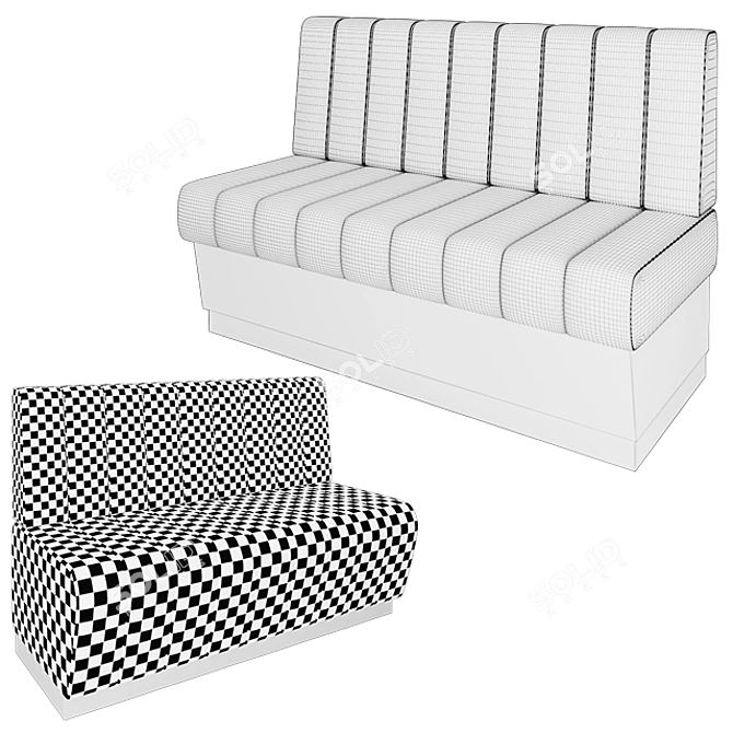 Title: Modern Cafe Sofa Set 3D model image 2