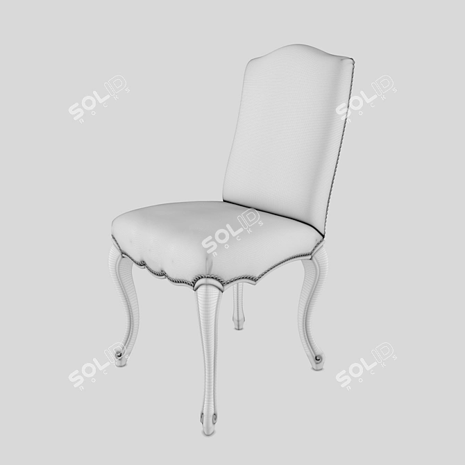 Elegant Golden Velvet Chair 3D model image 2