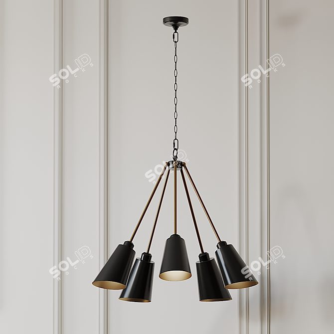 Elegant Sputnik Chandelier: Valmonte by Langley Street 3D model image 2