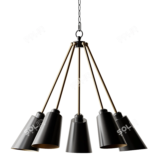 Elegant Sputnik Chandelier: Valmonte by Langley Street 3D model image 4