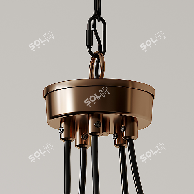 Elegant 5-Light Wagon Chandelier 3D model image 3